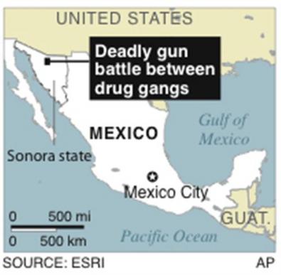 21 killed in Mexican gang shootout near US border
