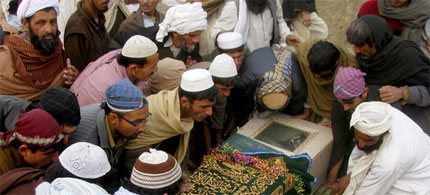 The aftermath of a US drone attack on a Pakistani village. (photo: Ijaz Muhammad/AP)