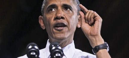 President Barack Obama speaks during a campaign rally in Des Moines, Iowa. (photo: AP)