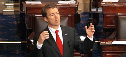 Senator Rand Paul during his 13-hour talking filibuster. (photo: AP)