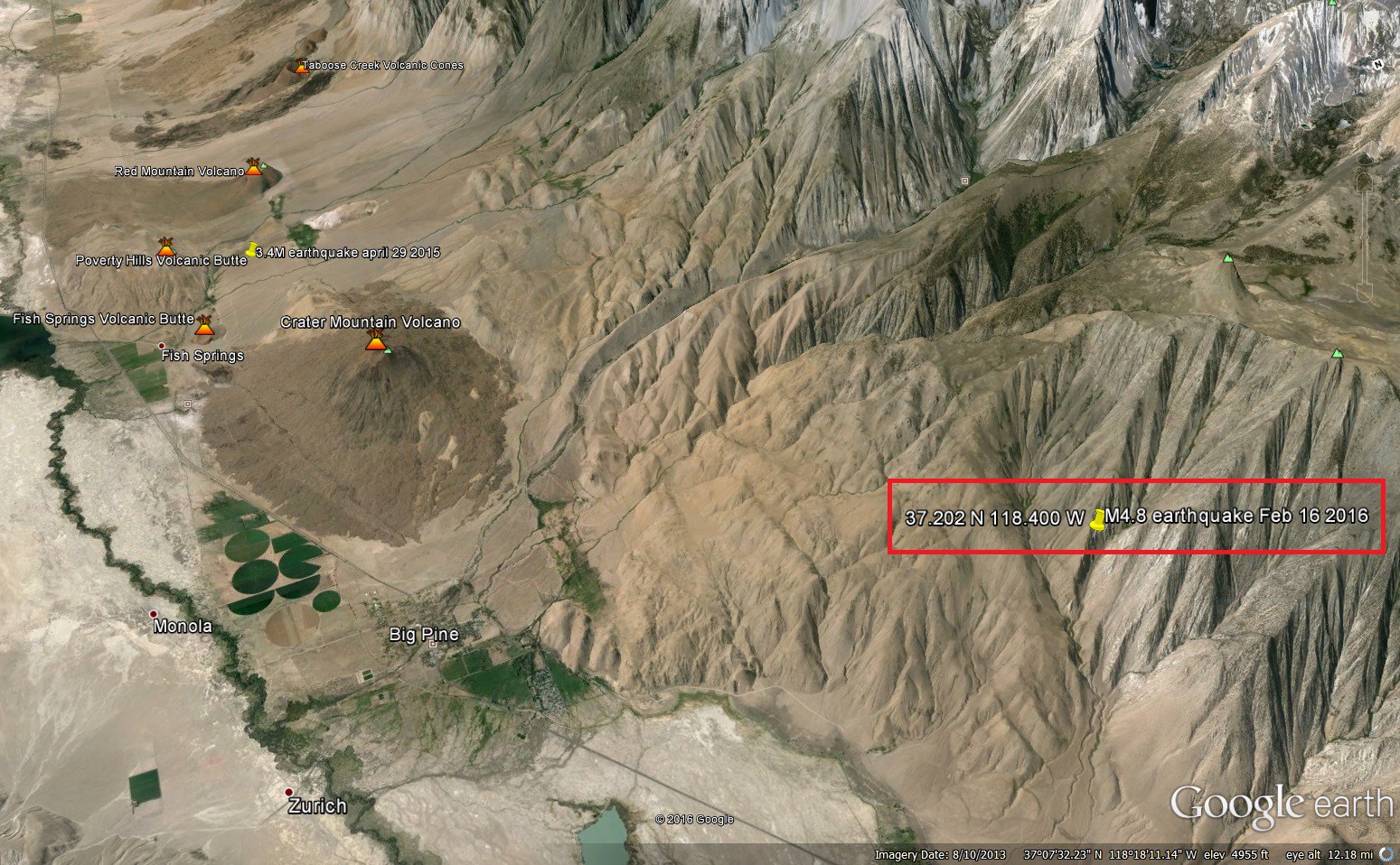crater mountain volcanic earthquake feb 16 2016
