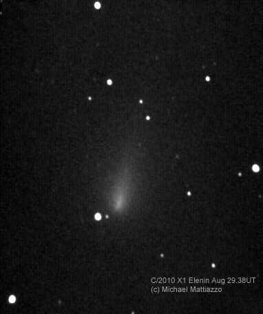 C/2010 X1 Elenin, on Aug 29, 2011. Credit: Michael Mattiazzo. Used by permission