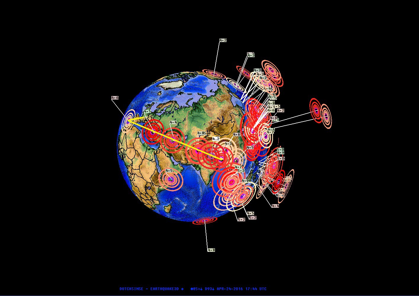 europe earthquakes april 24 2016 progression