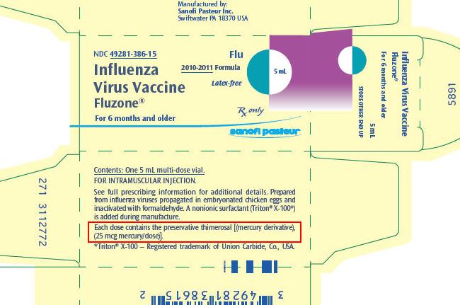 Packaging information for Fluzone.  (Image: Drugs.com)