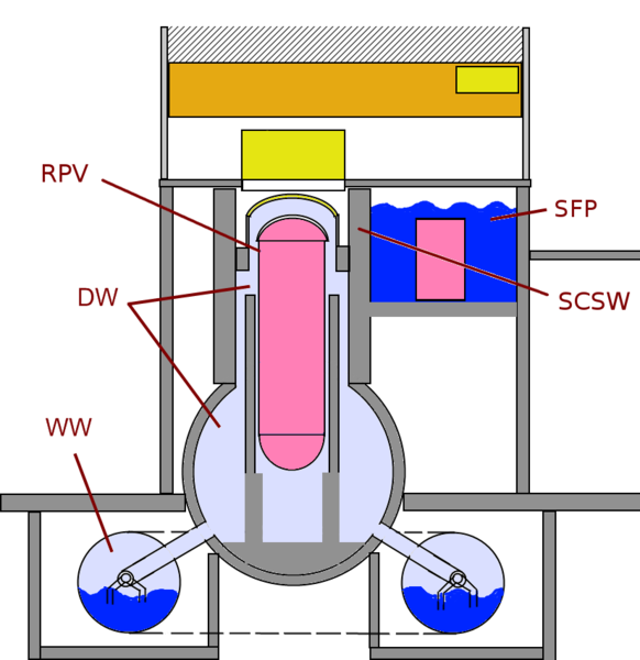 Fukushima Mark I-style reactor and fuel storage unit