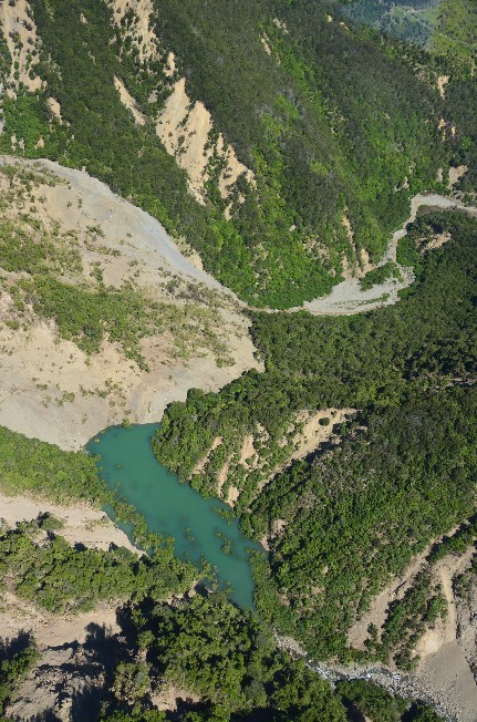 Linton stream, landslide dam, New Zealand - December 2016