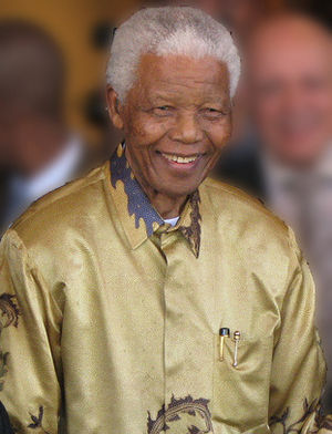 English: Nelson Mandela in Johannesburg, Gaute...