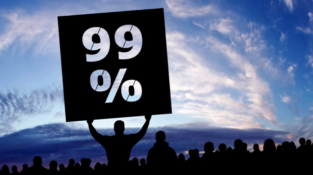 occupy wall street protestors in silhouette with 99% sign occupy wall street protestors in silhouette with 99% sign