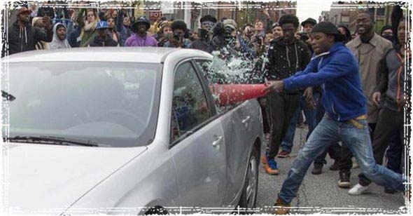 Rioting in the streets