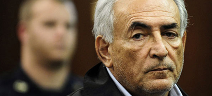 Dominique Strauss-Kahn, head of the IMF, is arraigned on charges he sexually assaulted a hotel maid, 05/16/11. (photo: Emmanuel Dunand/AP)