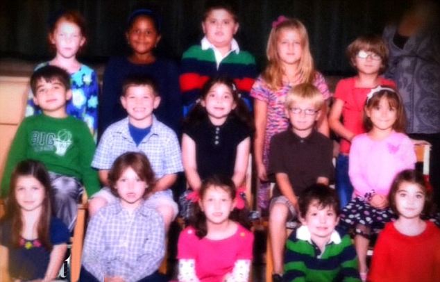 Targeted: All but one of the students in this first grade class were killed by gunman Adam Lanza, prompting the theory that he chose them because his mother worked with that group as a volunteer